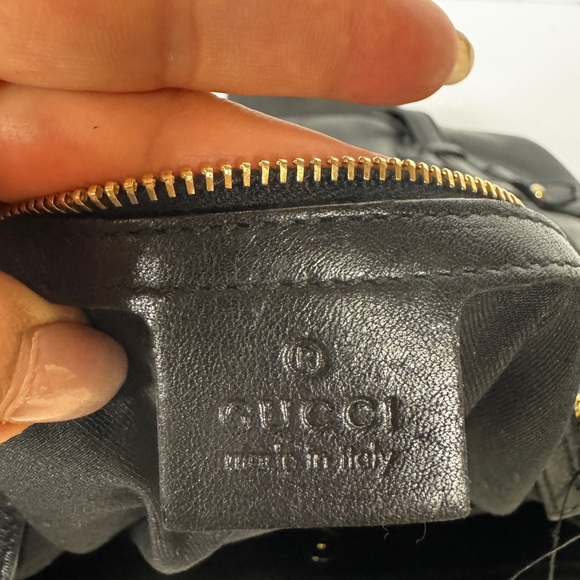 GUCCI Vintage BLACK LEATHER 85TH ANNIVERSARY GG MONOGRAM HOBO BAG - Picture 8 of 15